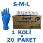 BEYBİ MAVİ NİTRİL, PUDRASIZ ELDİVEN PFMDR. 100 ADET