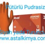 BEYBİ DIAMOND PÜTÜRLÜ SİYAH ve TURUNCU PUDRASIZ NİTRİL ELDİVEN