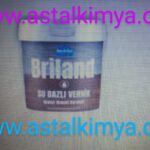 BRİLAND SU BAZLI  PARLAK AHŞAP KORUYUCU VERNİK.13 LT. ŞEFFAF,MEŞE,CEVİZ, YEŞİL MAUN, TİK RENKLERDE