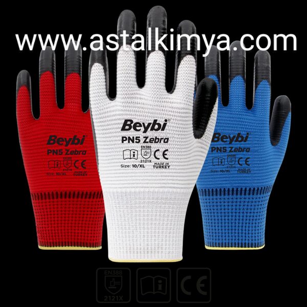 BEYBİ MARKA PN5 ZEBRA ELDİVEN. KIRMIZI-SİYAH,MAVİ SİYAH, BEYAZ SİYAH