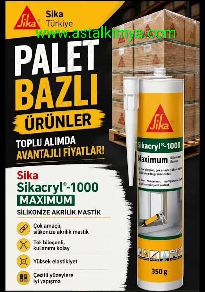 SİKA 1000 MASTİK.ASTALKİMYA.COM Sika Acry1000 Maksimum Silikonize Mastik (Renkler: Siyah, Beyaz, Gri, Kahverengi, Antrasit Gri ) - Görsel 1
