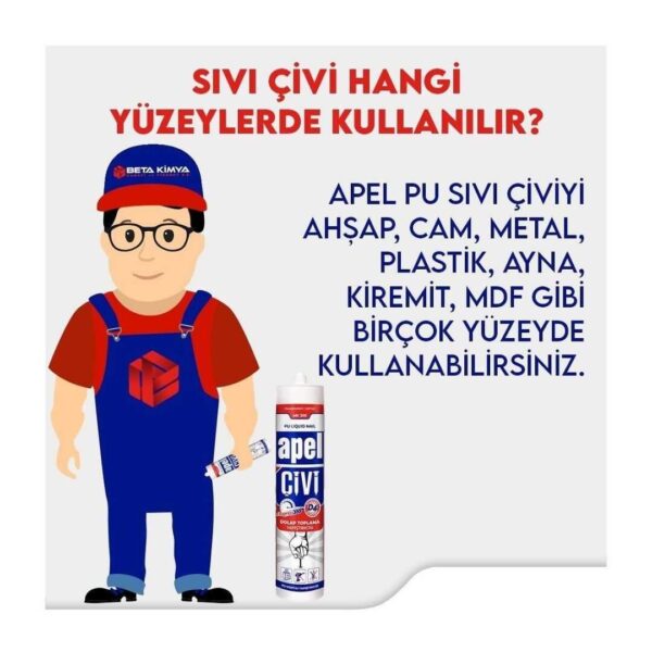 Apel MK 300, 390 GR, D4,Poliüretan SIVI ÇİVİ Montaj Yapıştırıcı