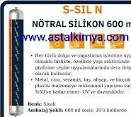 SSİL MARKA  600 ML NÖTRAL SİLİKON, SOSİS. ÇOK RENKLİ