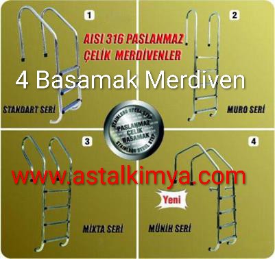 4 BASAMAK Havuz Merdiveni (PASLANMAZ GARANTİLİ)